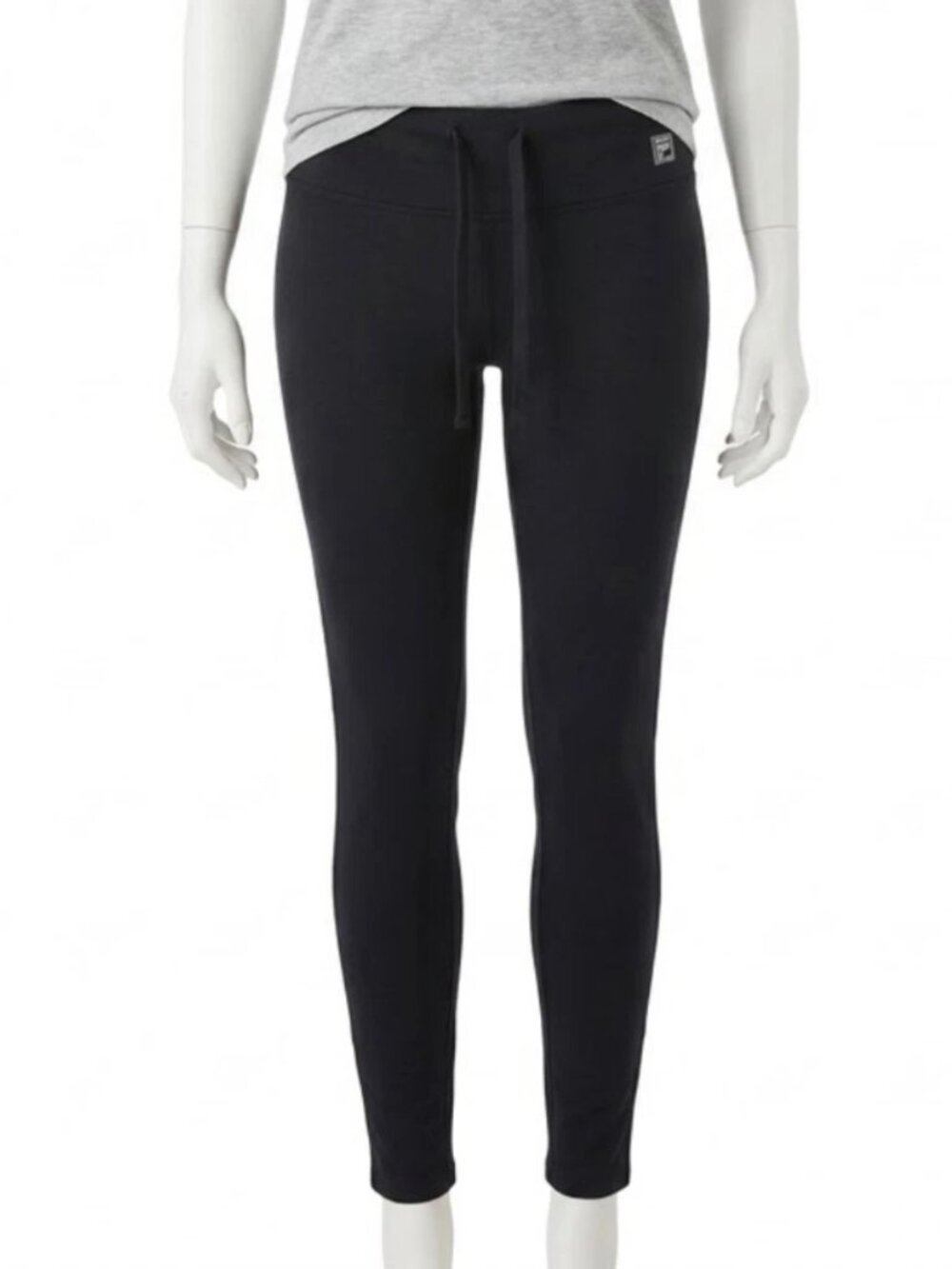 FILA Sport Womens Leggings Size Medium Black Drawstring Waist Yoga Workout Pants